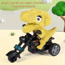 1pc Dinosaur Shaped Inertia Motorcycle Toy, Spinosaurus Inertial Toy Motorbike No Battery Needed For Boys - Yellow - View 2