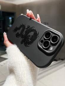 1個龍鍍鈦按鈕和相機框設計的TPU手機殼，適用於iPhone X / Xs / Xr / iPhone Xs Max / iPhone 11 / iPhone 11 Pro / iPhone 11 Pro Max / iPhone 12 / iPhone 12 Pro / iPhone 12 Pro Max / iPhone 13 / iPhone 13 Pro / iPhone 13 Pro Max / iPhone 14 / iPhone 14 Pro / iPhone 14 Plus / iPhone 14 Pro Max / iPhone 15 / iPhone 15 Pro / iPhone 15 Pro Max - 黑色 - 查看 4