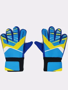 1 Pair Of Children's Football Goalkeeper Gloves, Children's Goalkeeper Gloves, Breathable, Wear-Resistant, Non-Slip Football Training Protective Gear Football Gloves - Blue - View 1