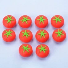 10pcs Fruit Silicone Focal Beads Avocado Sushi Mini Donut Multi-Size And Multi-Shape Perforated Silicone Rubber Decorative Beads, Used For Beading To Make Fruit Dessert Theme Jewelry, Holiday Gift Meaning Excellent Production Accessories - Fruit Decorative Beads - View 7