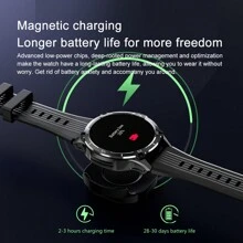 Anytec 智能手錶 X8,1.43英寸 Amoled 高清屏幕,無線通話智能提醒,100+運動模式,25-30天電池續航,男士戶外防水追蹤器 - 白色 - 查看 6