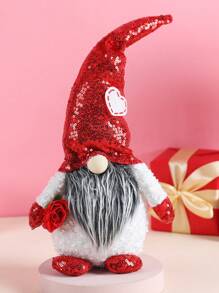 1pc Valentine's Day Glitter Reindeer Doll Decoration, Suitable For Office/Computer/Scene/Home/Room Decoration And As A Gift For Classmates/Girlfriends/Mothers/Colleagues - Multicolor - View 1