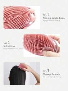 1入組矽膠沐浴刷,淋浴刷,浴刷,去角質身體清潔刷,矽膠身體搓泥巴刷,溫和去角質,易清洗,起泡力佳,長久耐用,適用於浴室,浴缸,馬桶,適用於男人,女人和孩子 - 粉色 - 查看 4