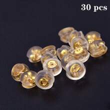 10/30 Pcs Earring Back Plug,   Ear Plug, Earring Base, Round Earring Back Plug, Jewelry Accessories, DIY Handmade Accessories