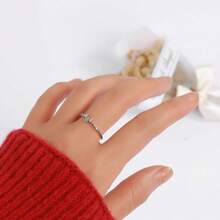 1個女性銀戒指,彩色和新月設計,歐美風格時尚食指戒指,是送給最好的朋友、女朋友、媽媽或任何女性朋友的理想生日禮物,日常穿戴&婚禮珠寶