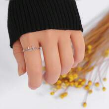 1個女性銀戒指,彩色和新月設計,歐美風格時尚食指戒指,是送給最好的朋友、女朋友、媽媽或任何女性朋友的理想生日禮物,日常穿戴&婚禮珠寶