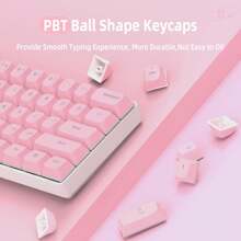 PBT Keycaps 117 Keys OEM Profile Double-Shot Full Keycap Set ANSI ISO Layout For Mechanical Keyboard, Compatible With MX Switches Cherry/Gateron//Akko Switch - Pink - View 5