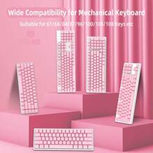 PBT Keycaps 117 Keys OEM Profile Double-Shot Full Keycap Set ANSI ISO Layout For Mechanical Keyboard, Compatible With MX Switches Cherry/Gateron//Akko Switch - Pink - View 6