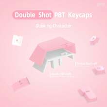 PBT Keycaps 117 Keys OEM Profile Double-Shot Full Keycap Set ANSI ISO Layout For Mechanical Keyboard, Compatible With MX Switches Cherry/Gateron//Akko Switch - Pink - View 4