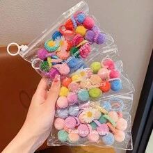 20入組新款毛絨球女孩髮帶,秋冬必備 - 20 pcs 馬卡龍 - 查看 4