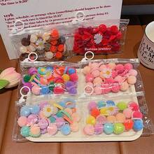 20入組新款毛絨球女孩髮帶,秋冬必備 - 20 pcs 馬卡龍 - 查看 2