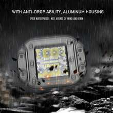 2 件装汽车 LED 灯 48W 6500K 汽车 LED 工作灯 12V-24V 适用于越野卡车 SUV 吊舱驾驶车灯雾灯，4000LM