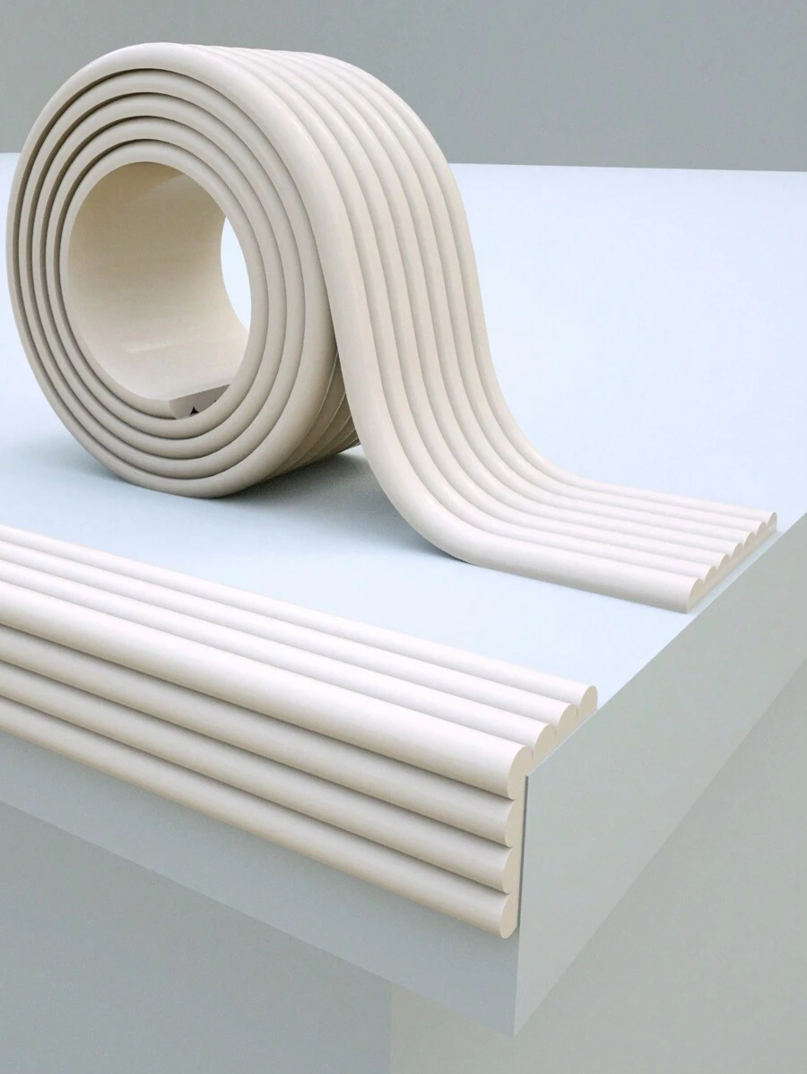 1入組2米柔軟彈性邊框護套,帶保護條,適用於桌子、家具和牆角,防撞和防刮擦 - 米色 - 查看 1