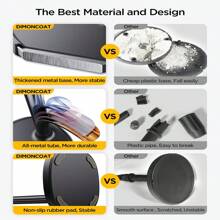 桌面高度可調手機架，俯瞰視野手機架，通用手機架支架，適用於手機觀看視頻和直播 - 黑色 - 查看 7
