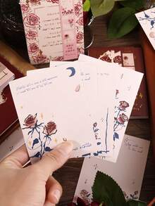 240張多色玫瑰圖案剪貼簿紙,4款玫瑰花日記本,適用於剪貼簿diy,日誌裝飾,學生禮物 - 彩色 - 查看 8