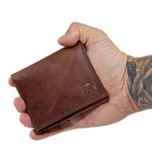Carteira Masculina Porta CNH Slim Modelo L - Café - Visão 2