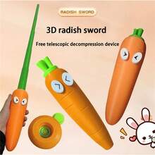 胡蘿蔔形伸縮劍-仿設計、減壓創意玩具 - 橘色 - 查看 2
