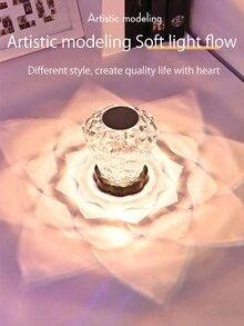 1入 Usb 充電三色觸控和七色搖控開花 Led 夜燈,適用於聖誕節、臥室、派對、露營、宿舍、學生、辦公桌 - 白色 - 查看 4