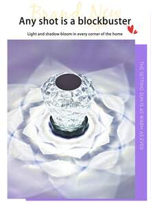 1入 Usb 充電三色觸控和七色搖控開花 Led 夜燈,適用於聖誕節、臥室、派對、露營、宿舍、學生、辦公桌 - 白色 - 查看 7