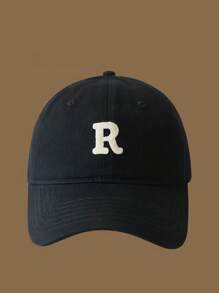 1pc夏日字母刺繡設計遮陽帽,男女皆適穿的戶外棒球帽,適用於情侶 - 彩色 - 查看 3