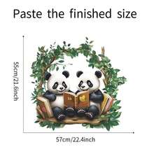 2入組卡通動物閱讀壁貼,可愛的熊貓壁貼,適用於幼稚園兒童臥室 - 彩色 - 查看 8