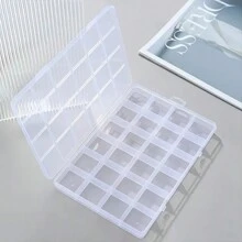 24 格收纳盒，带可调节隔板的塑料珠宝收纳盒，透明容器，用于存放珠子、工艺品等婚礼 - 透明 - 查看 8
