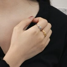 1pc "TRUST GOD" Adjustable Rings Two-Layer Stainless Steel Ring For Women And Men Free Size Upper And Down Two Layers - Adjustable - View 7
