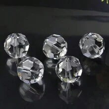 Translucent White Crystal Glass 32 Facets Pineapple Shaped Beads For Handmade Diy Bracelet, Necklace And Clothing Accessories Material - 32-section Ball, Transparent White - View 1