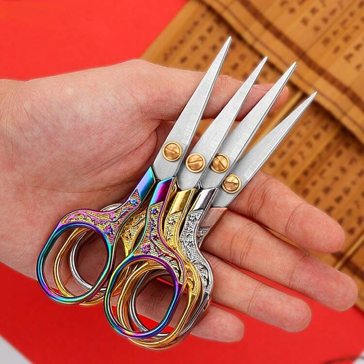 1 pieza Tijeras vintage de acero inoxidable, herramienta para coser, tela, bordado, joyería - Tijeras - Ver 11