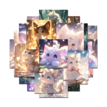 1 Pack Adorable Angel Kitten Graffiti Cross-Border Cartoon Animals Stickers DIY Following Suitcase Stickers Waterproof - Multicolor - View 5