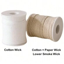 50m/Roll Cylindrical Paper Fiber Candle Wick With Various Styles, Smokeless Candle Making Tool