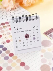 3入組棕色圓點微笑臉貼紙,用於手作相簿、日記計劃等 - 卡其色 - 查看 7