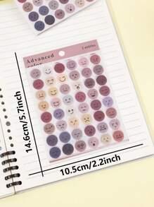 3入組棕色圓點微笑臉貼紙,用於手作相簿、日記計劃等 - 卡其色 - 查看 2