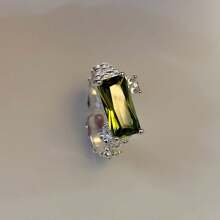 & Green Stone Ring For Women - Unique Design, High-End Fashion Accessories, Suitable For Daily Wear - J2910 - View 10