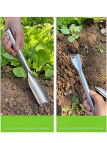 1入不鏽鋼花園鏟子&鏟,用於種植花卉、挖掘蔬菜、戶外工具 - 銀色 - 查看 7
