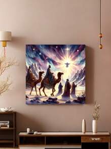 1入組20*20cm/7.87 * 7.87in Diy 5d 鑽石畫套裝,無框,馬與人像圖案,全鑽石,鑽石刺繡繡畫圖案,鑽石畫藝術手工藝品,適用於牆面裝飾 - 彩色 - 查看 3