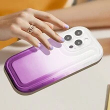 1pc Gradient Purple Shockproof Tpu Phone Case With Air Cushion Compatible With IPhone, Ins Style - Purple - View 9