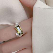 & Green Stone Ring For Women - Unique Design, High-End Fashion Accessories, Suitable For Daily Wear - J2910 - View 6