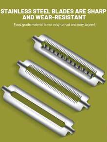 1pc Multifunctional Peeler 3 In 1 Potato Peeler For Kitchen With Fruit And Apple Slicer - Red - View 9