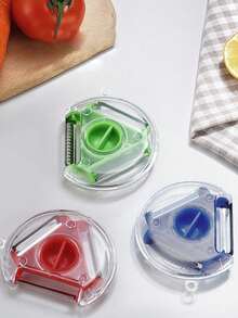 1pc Multifunctional Peeler 3 In 1 Potato Peeler For Kitchen With Fruit And Apple Slicer - Red - View 3