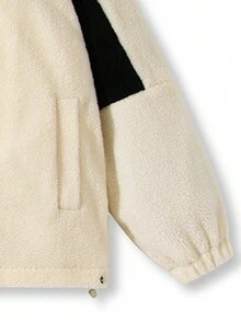 Men's Color Block Fleece Outdoor Casual Warm Jacket For Autumn And Winter - Beige - View 3