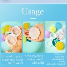 矽膠水球 - 快速填充,可重複使用 - 打水仗的必備玩具,游泳池中的完美遊戲,最佳沐浴玩具,無需打結 - 只需將它們填充即可開始！ - 6個裝隨機色水球 - 查看 7