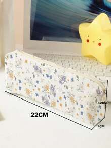 1pc Double-Sided Printed Floral Pencil Case,Back To School,School Supplies - Multicolor - View 2