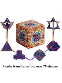A Puzzle Toy With Geometric Vertical Pattern And Decompression Feature, Suitable As A Birthday Gift Or Office Toy For Teenagers - Multicolor - View 8