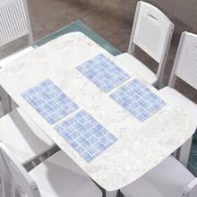 1PC Watercolor Chevron Placemats, Indigo Blue Chevron Herringbone Blue And White Cloth Placemats For Wedding Anniversary Home Kitchen Decor Supplies, 12 X 18 Inch - Multicolor - View 6