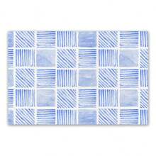 1PC Watercolor Chevron Placemats, Indigo Blue Chevron Herringbone Blue And White Cloth Placemats For Wedding Anniversary Home Kitchen Decor Supplies, 12 X 18 Inch - Multicolor - View 1