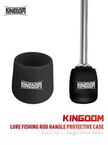 KINGDOM Fishing Gear Lure Accessories Silicone Fishing Rod Handle Cover, With Anti-Skid, Detachable, With Water Filtering Function - Black - View 1