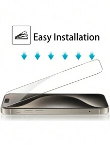 2 件高清钢化玻璃屏幕保护膜适用于 iPhone 适用于 iPhone 16/16 Plus/16 Pro/16 Pro Max/15/15Pro/15Plus/15Promax - 白色 - 查看 3