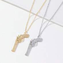 1入流行轉輪手槍和牛仔風格吊墜項鍊,適合節日禮物和日常穿著 - 槍 - 查看 1