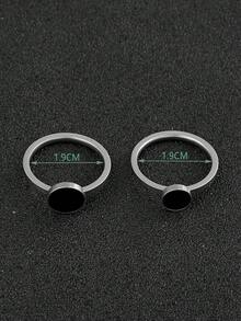 2 件簡約時尚不銹鋼情侶戒指情人節戒指定情戒指多色可選尺寸可選適合日常百搭節日珠寶 - 2件滴油對戒 - 查看 9